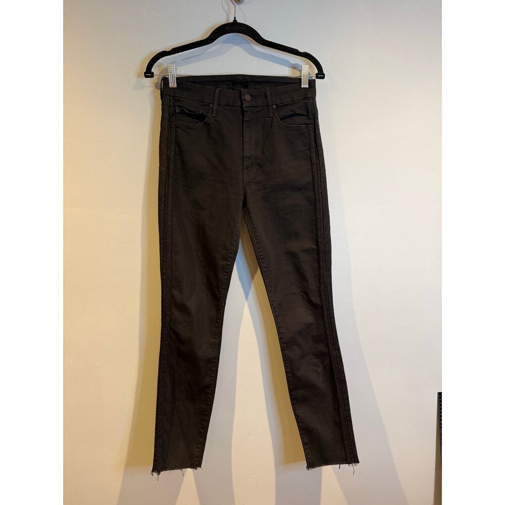 MOTHER HW Looker Ankle Fray Skinny Jeans – Black